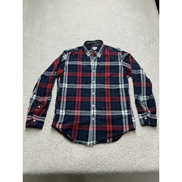 J Crew Shirtings Washed Tartan Plaid Button Down Mens Medium Preppy Old Money - Picture 1 of 7